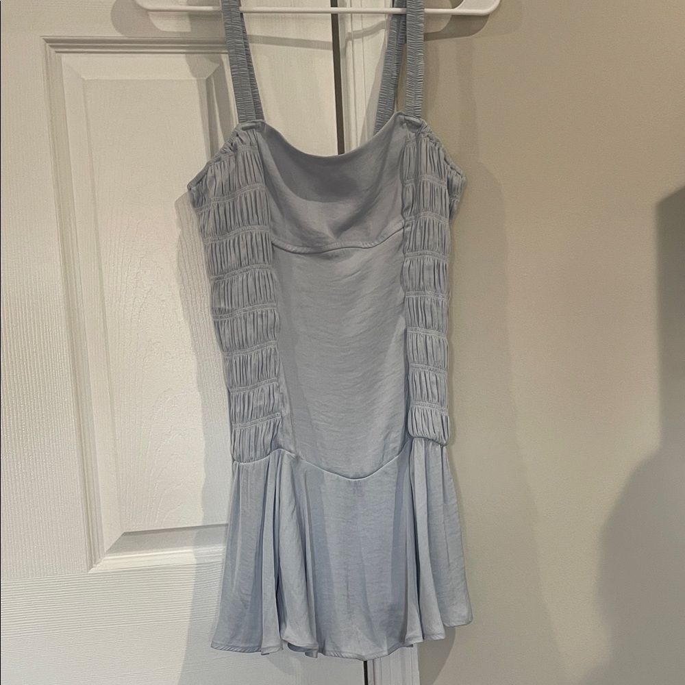 Free People Intimately- Light Blue Ruched Tank Dress- Size Small- NWT